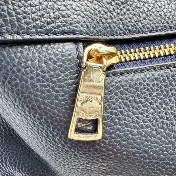2006 Coach Navy Pebbled Leather Hobo Shoulder Bag Gold Hardware NWOT F38259 - Picture 6 of 14